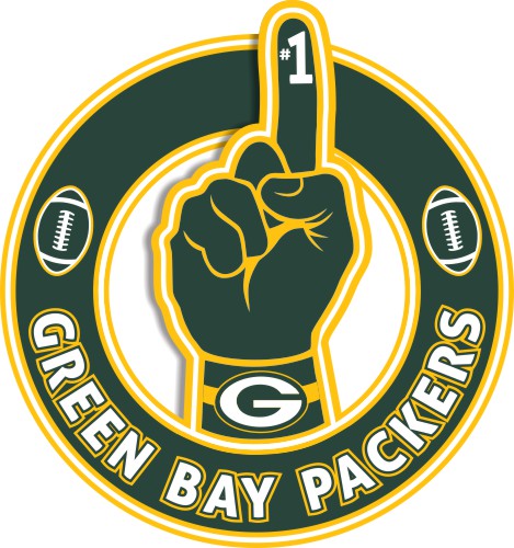 Number One Hand Green Bay Packers logo iron on paper